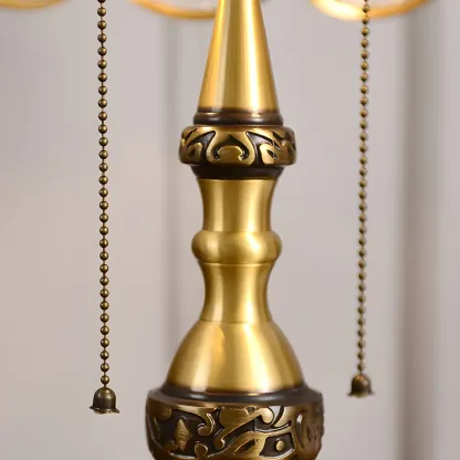 Nordic Dome Frosted Glass Table Lamp with Brass Base Image - 9