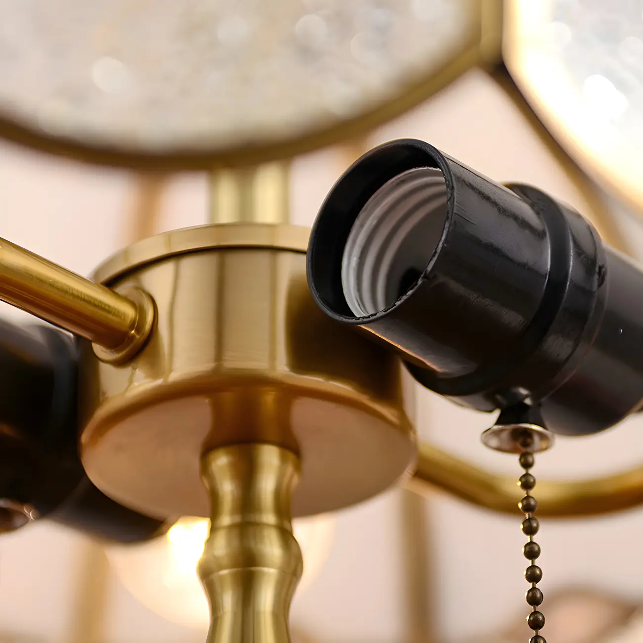 Nordic Dome Frosted Glass Table Lamp with Brass Base Image - 3 | homeyfad