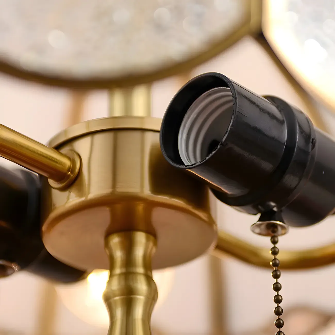 Nordic Dome Frosted Glass Table Lamp with Brass Base Image - 3