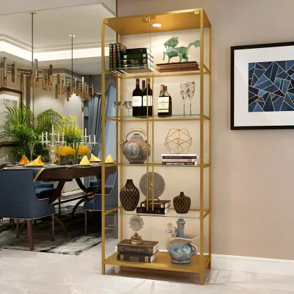 Standard Black Curio Display Cabinet with Glass Doors Image - 3