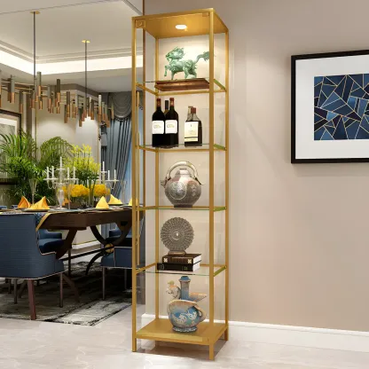 Standard Black Curio Display Cabinet with Glass Doors Image - 2