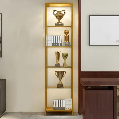 Standard Black Curio Display Cabinet with Glass Doors Image - 6