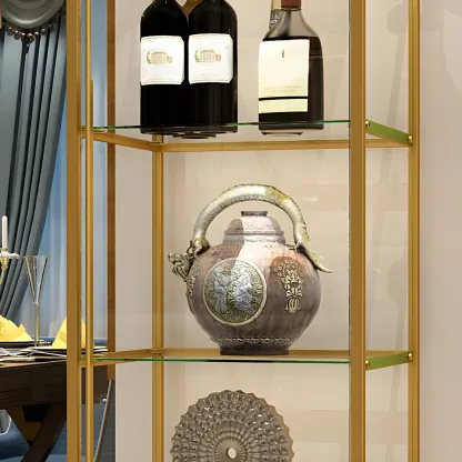 Standard Black Curio Display Cabinet with Glass Doors Image - 12