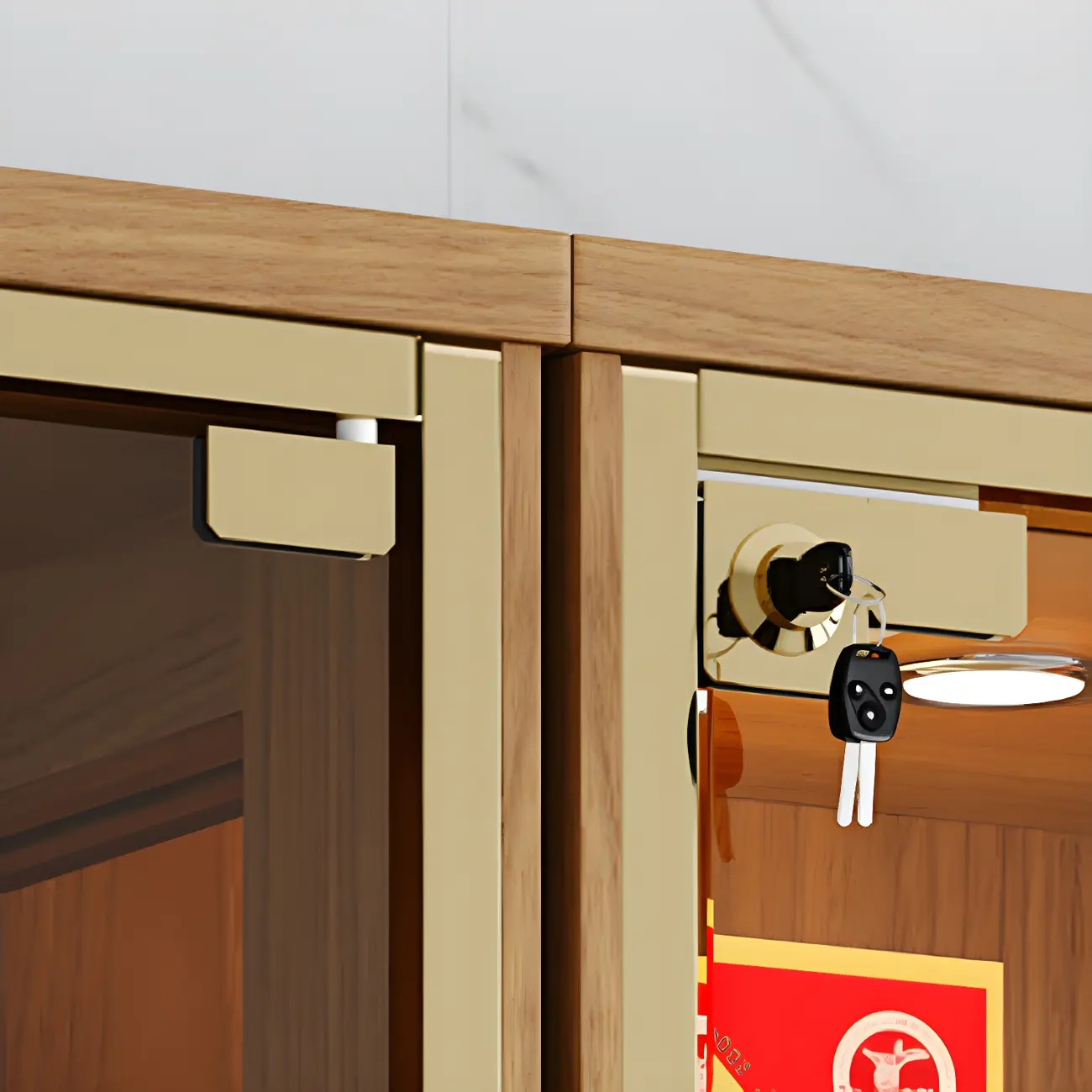 Glam Black Wooden Glass Display Cabinet Image - 10 | homeyfad