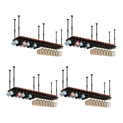 Industrial Metal Hanging Wine Rack with Glass Holder