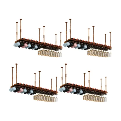 Industrial Metal Hanging Wine Rack with Glass Holder