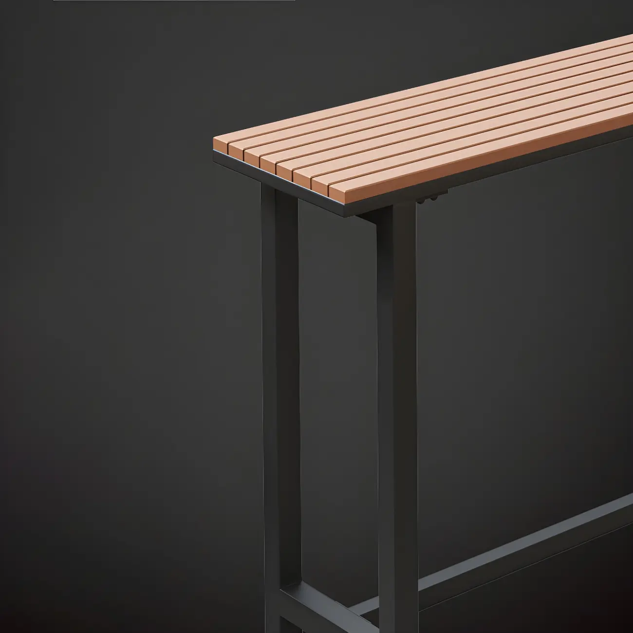 Rectangular Brown Tall Wood Bar Table Metal Base Image - 7 | homeyfad