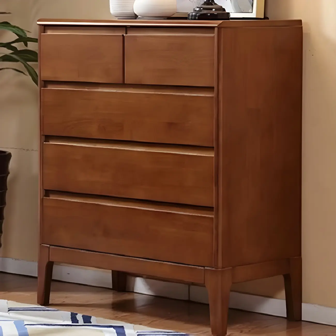 Modern Natural Wood Double Dresser with Drawers for Bedroom Image - 3 | homeyfad