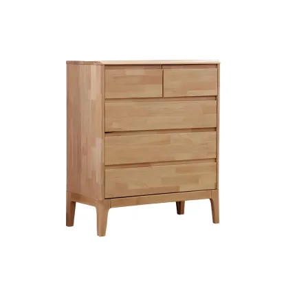 Modern Natural Wood Double Dresser with Drawers for Bedroom Image - 8