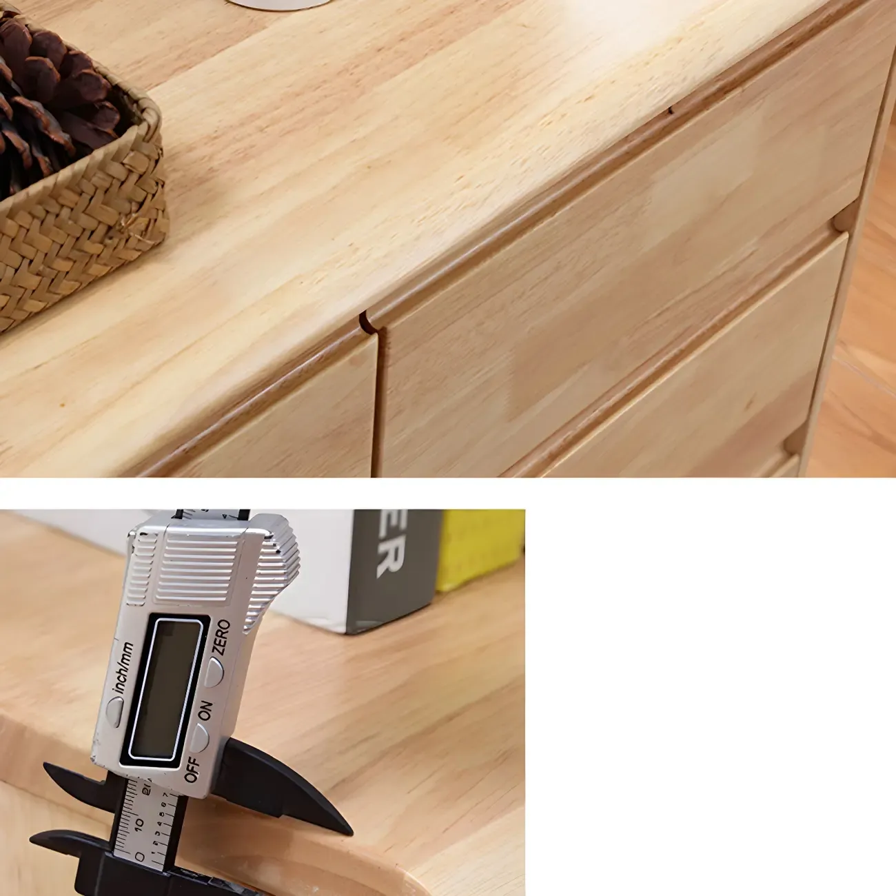 Modern Natural Wood Double Dresser with Drawers for Bedroom Image - 9
