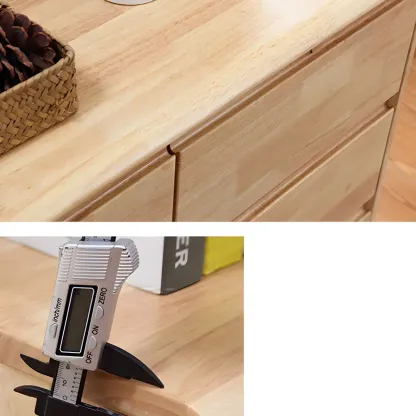 Modern Natural Wood Double Dresser with Drawers for Bedroom Image - 9