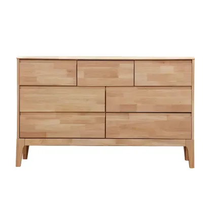 Modern Natural Wood Double Dresser with Drawers for Bedroom Image - 13
