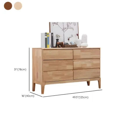 Modern Natural Wood Double Dresser with Drawers for Bedroom Image - 17
