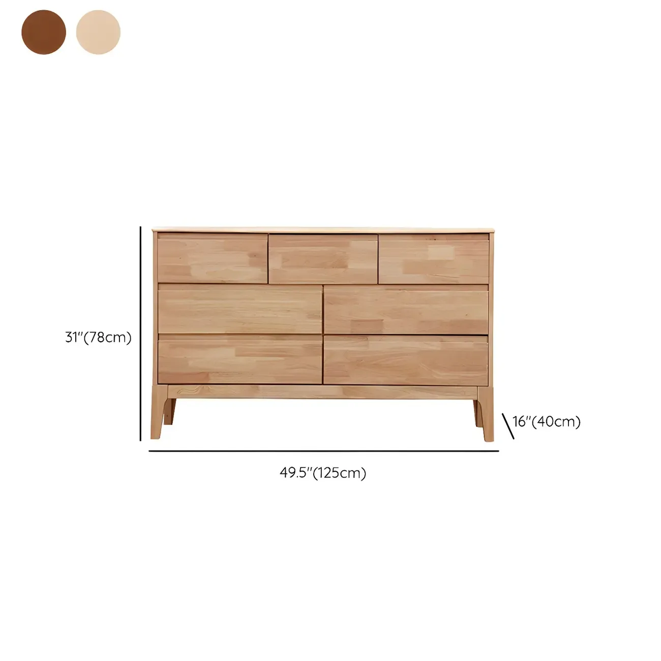 Modern Natural Wood Double Dresser with Drawers for Bedroom Image - 18