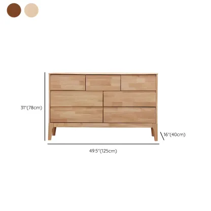 Modern Natural Wood Double Dresser with Drawers for Bedroom Image - 18