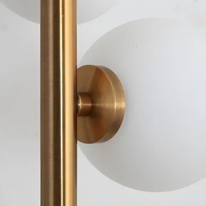 Modern 6-Light Curved Globe Glass Metal Vertical Floor Lamp Image - 10