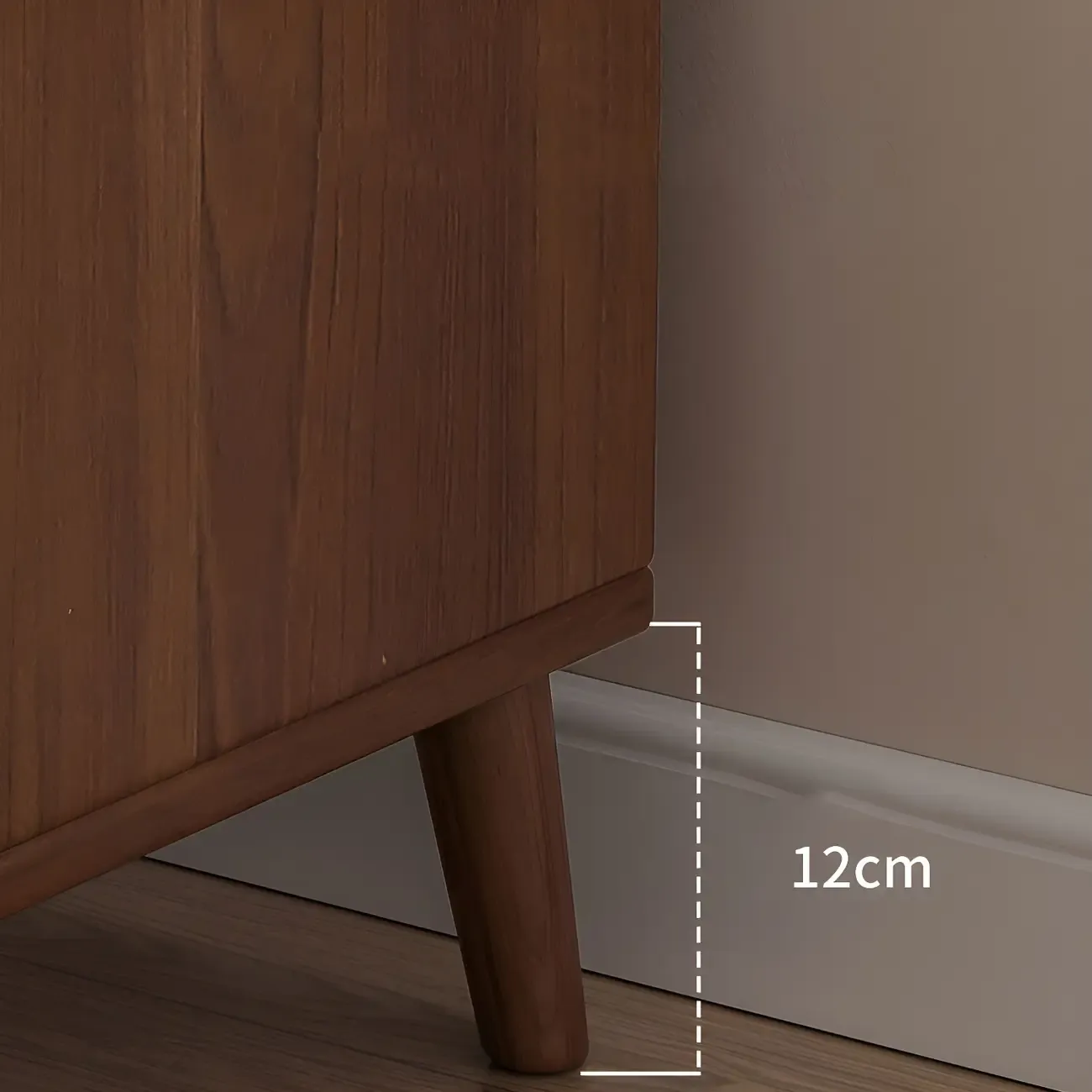 Tip Resistant Wooden Nightstand with Drawers and Legs Image - 21