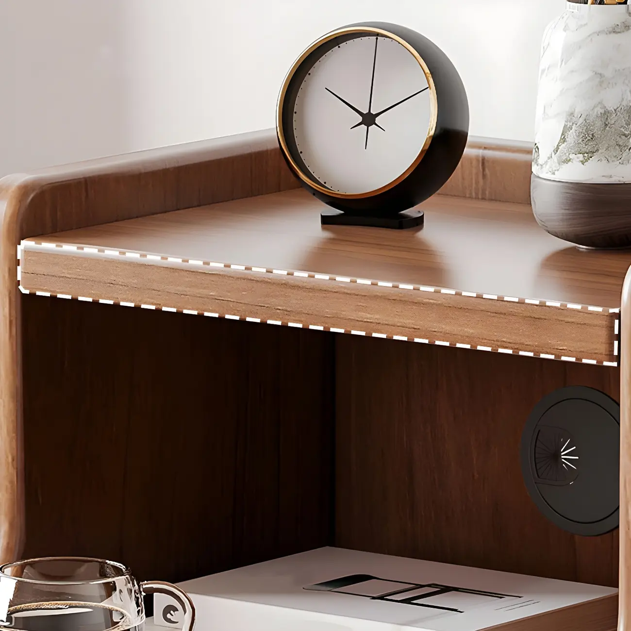 Tip Resistant Wooden Nightstand with Drawers and Legs Image - 18 | homeyfad