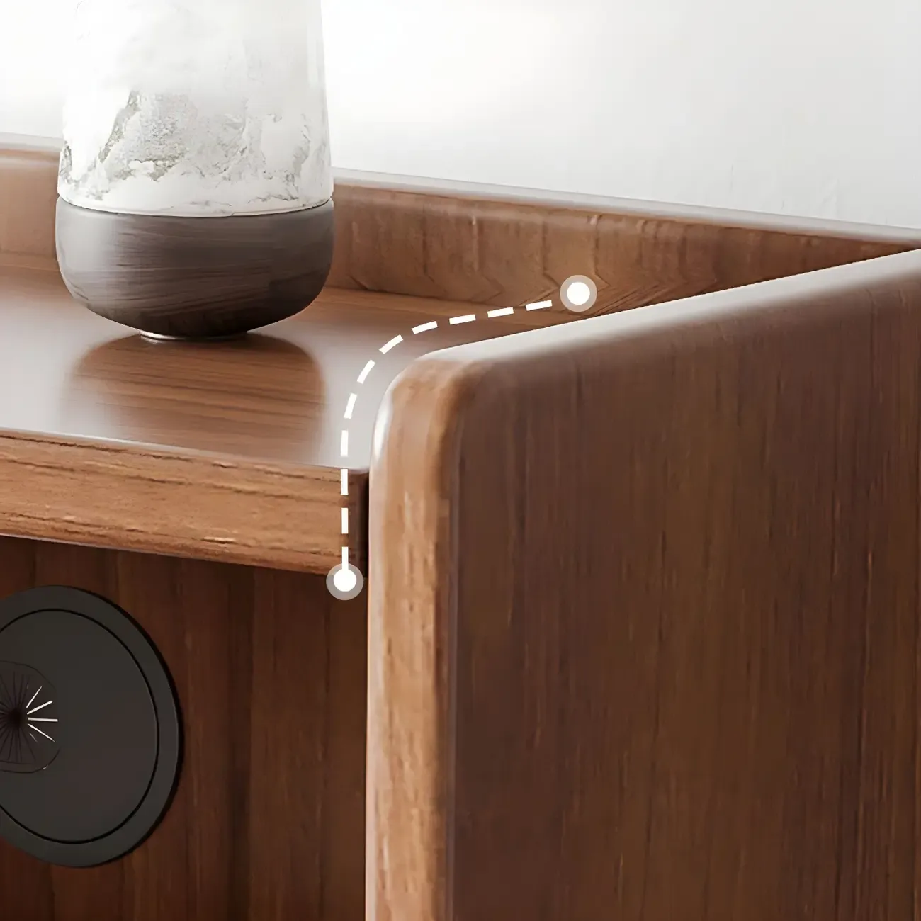 Tip Resistant Wooden Nightstand with Drawers and Legs Image - 20