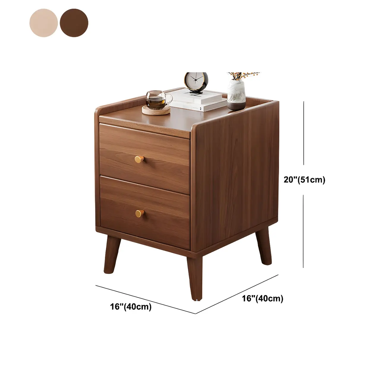 Tip Resistant Wooden Nightstand with Drawers and Legs Image - 36 | homeyfad