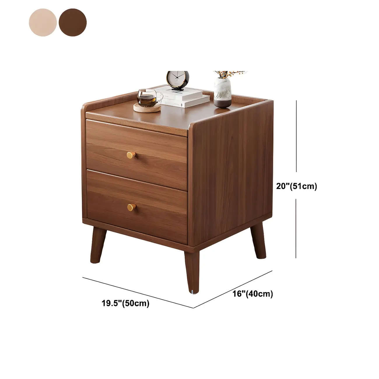 Tip Resistant Wooden Nightstand with Drawers and Legs Image - 37 | homeyfad