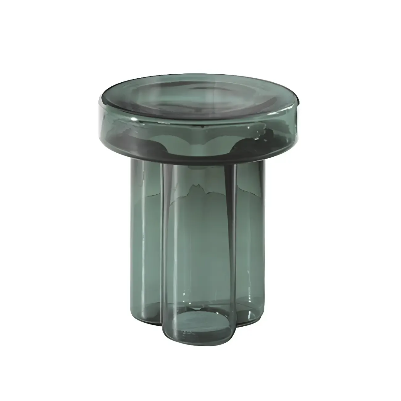 Simple Modern Round Clear Glass Coffee Table Image - 5