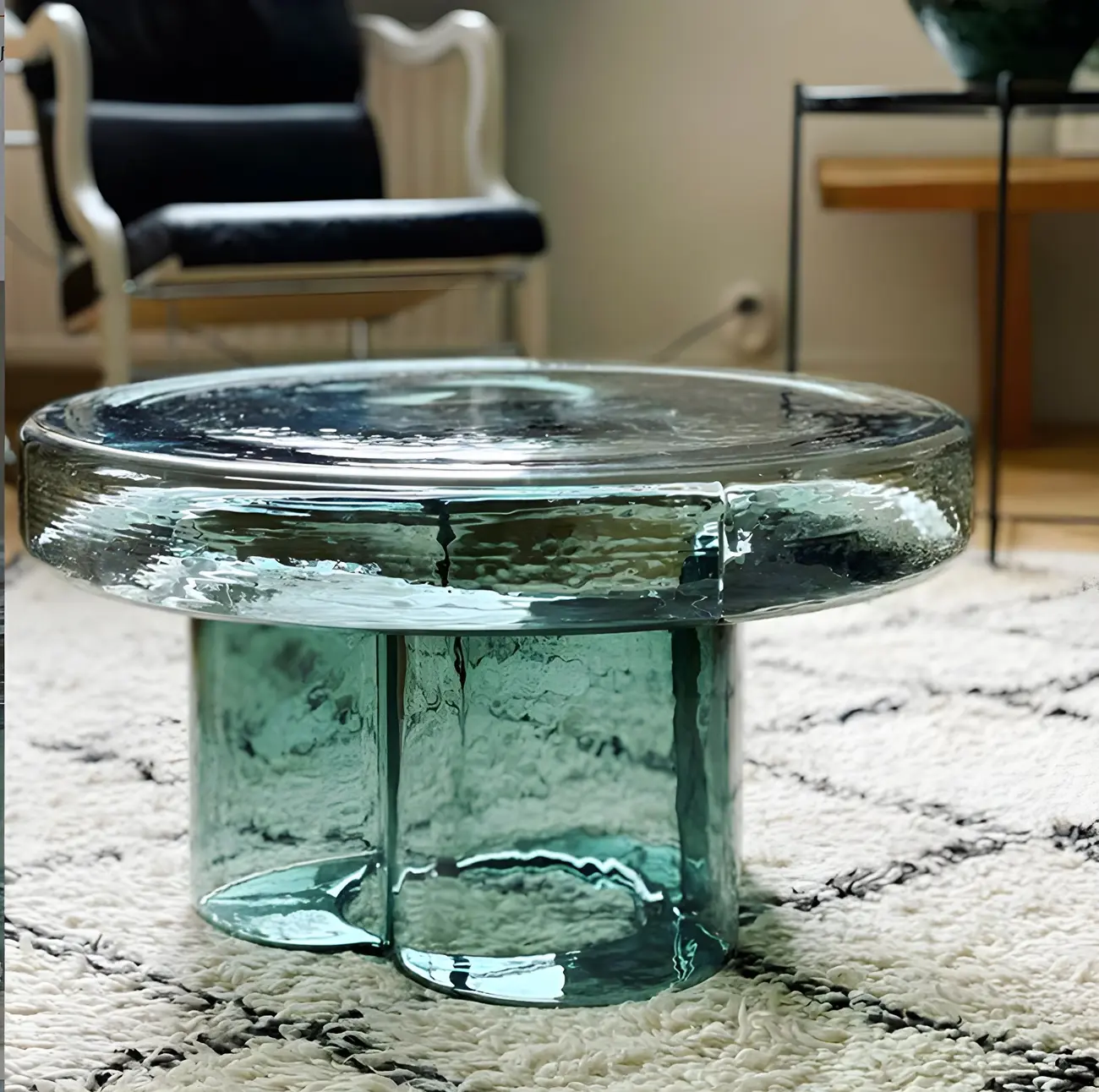Simple Modern Round Clear Glass Coffee Table Image - 6 | homeyfad