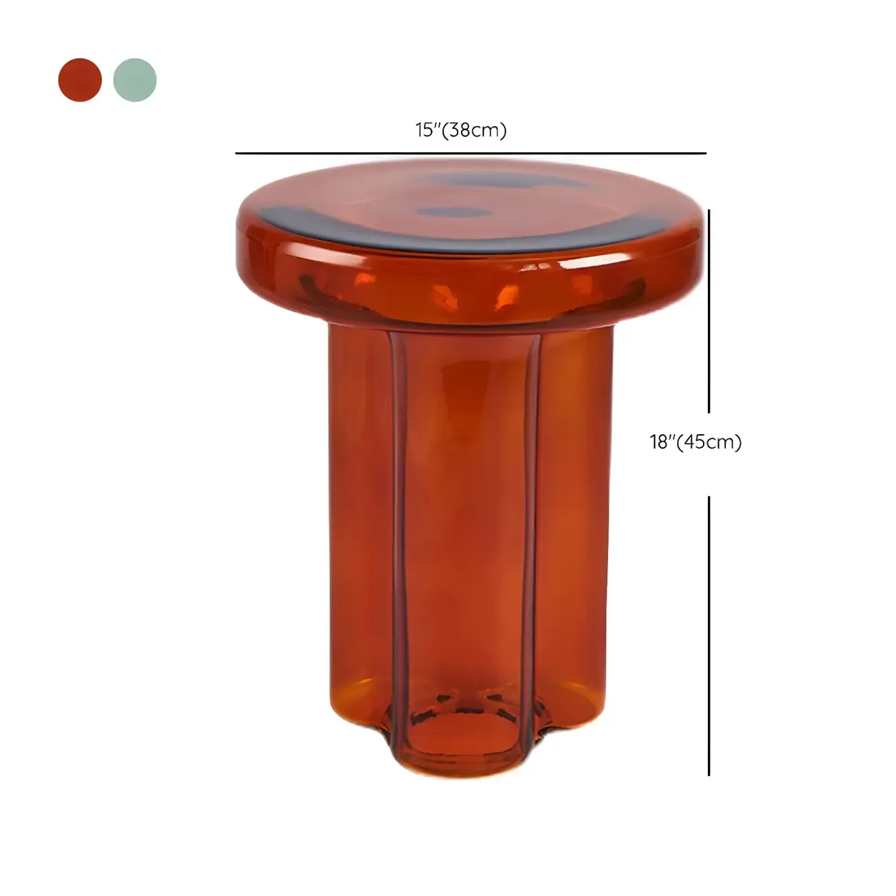 Simple Modern Round Clear Glass Coffee Table #size