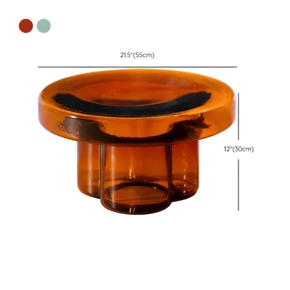 Simple Modern Round Clear Glass Coffee Table Image - 21