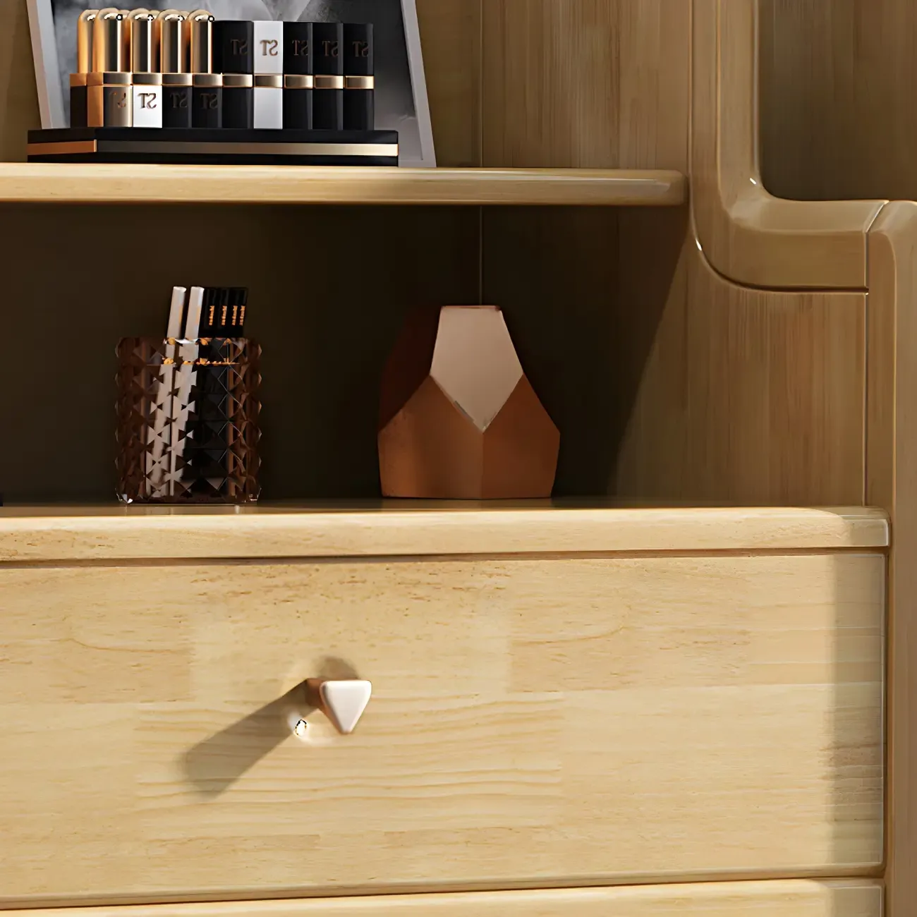 Durable Natural Wooden Dressers with Storage Chests Image - 12