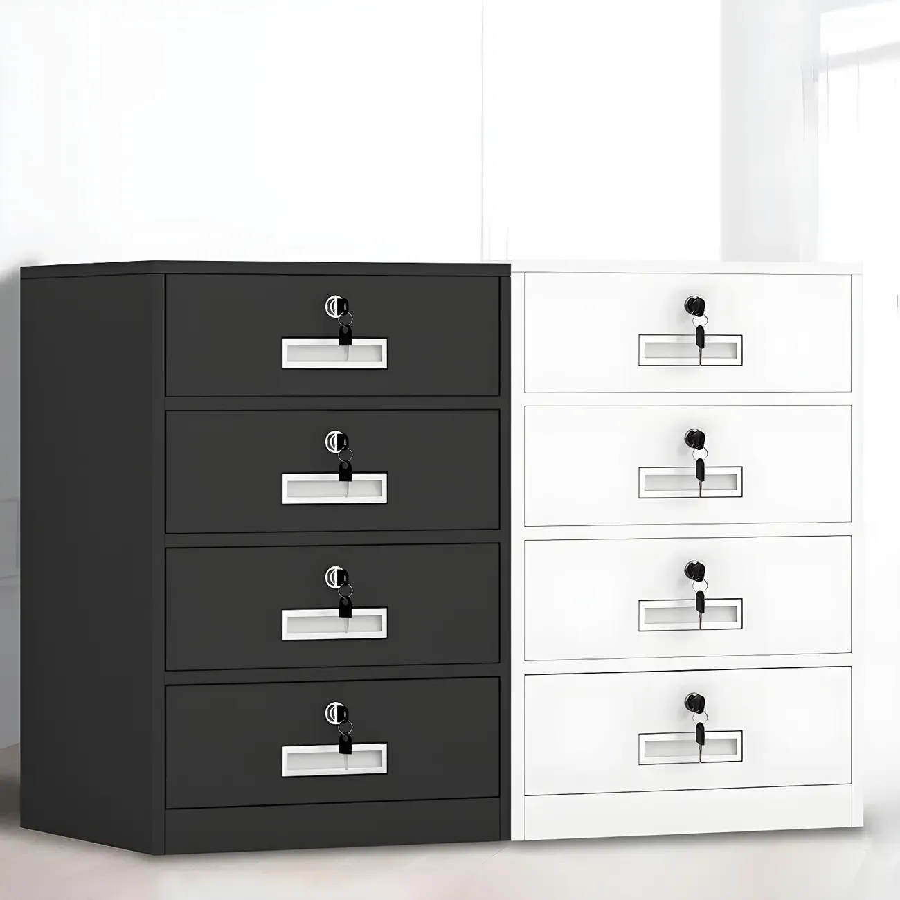 Elegant Lockable Vertical Metal Filing Cabinet for Office Use Image - 6