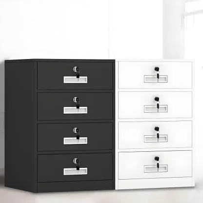 Elegant Lockable Vertical Metal Filing Cabinet for Office Use Image - 6
