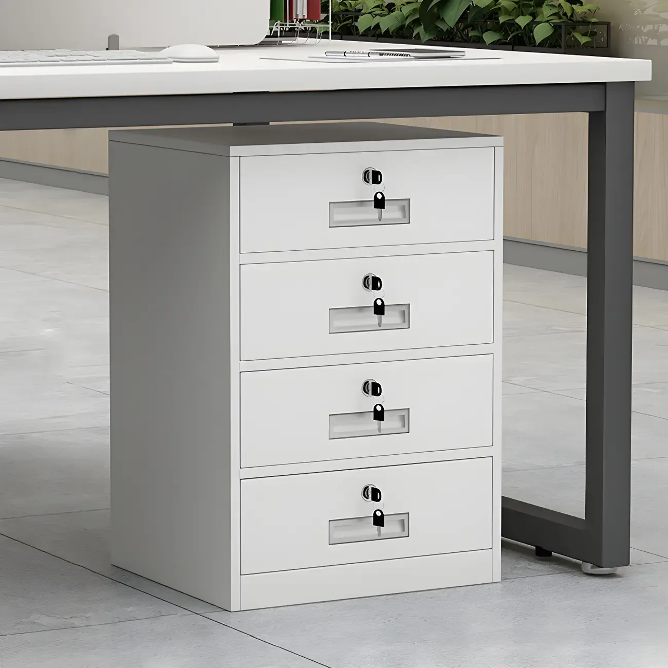 Elegant Lockable Vertical Metal Filing Cabinet for Office Use Image - 8