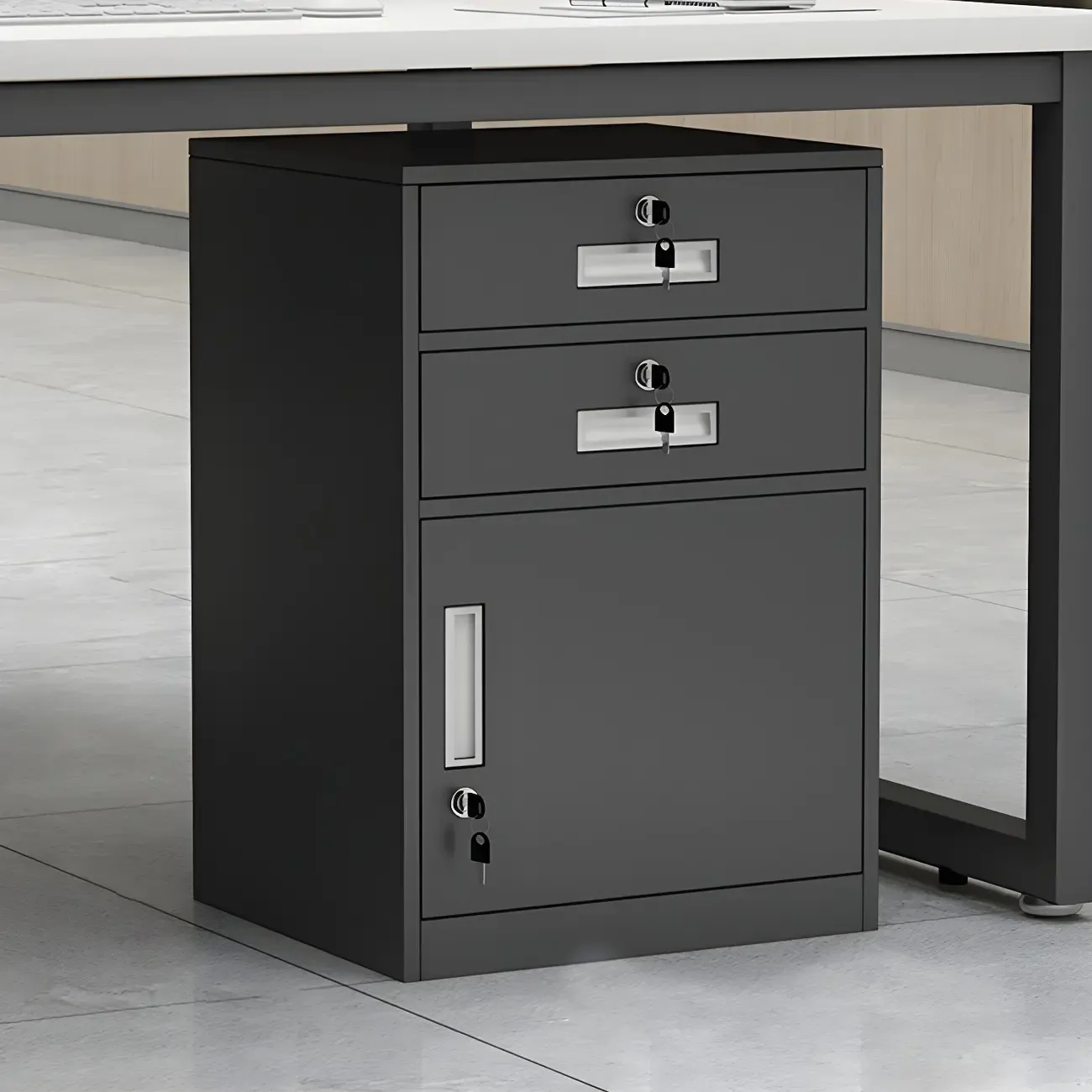 Elegant Lockable Vertical Metal Filing Cabinet for Office Use Image - 10