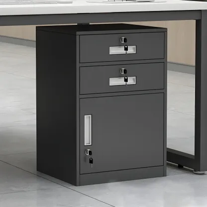 Elegant Lockable Vertical Metal Filing Cabinet for Office Use Image - 10