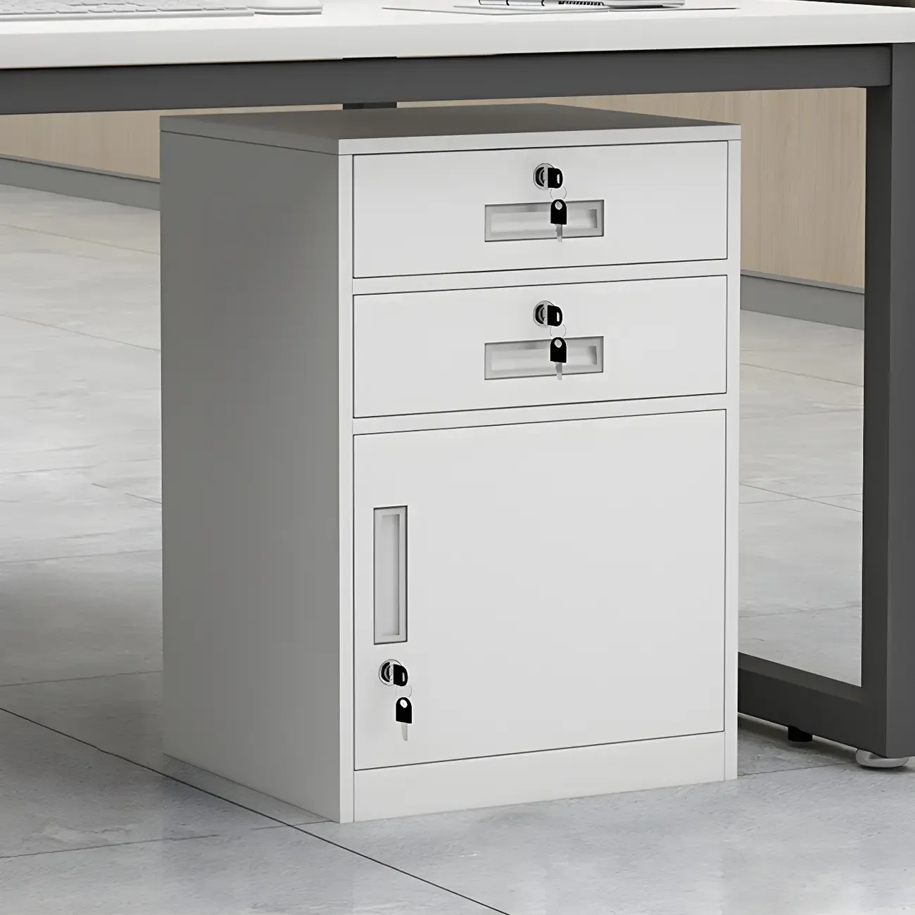 Elegant Lockable Vertical Metal Filing Cabinet for Office Use Image - 11
