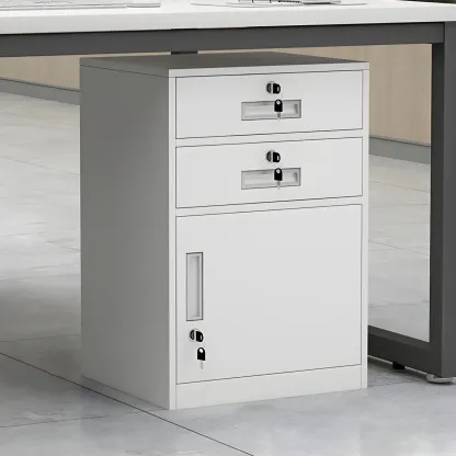 Elegant Lockable Vertical Metal Filing Cabinet for Office Use Image - 11