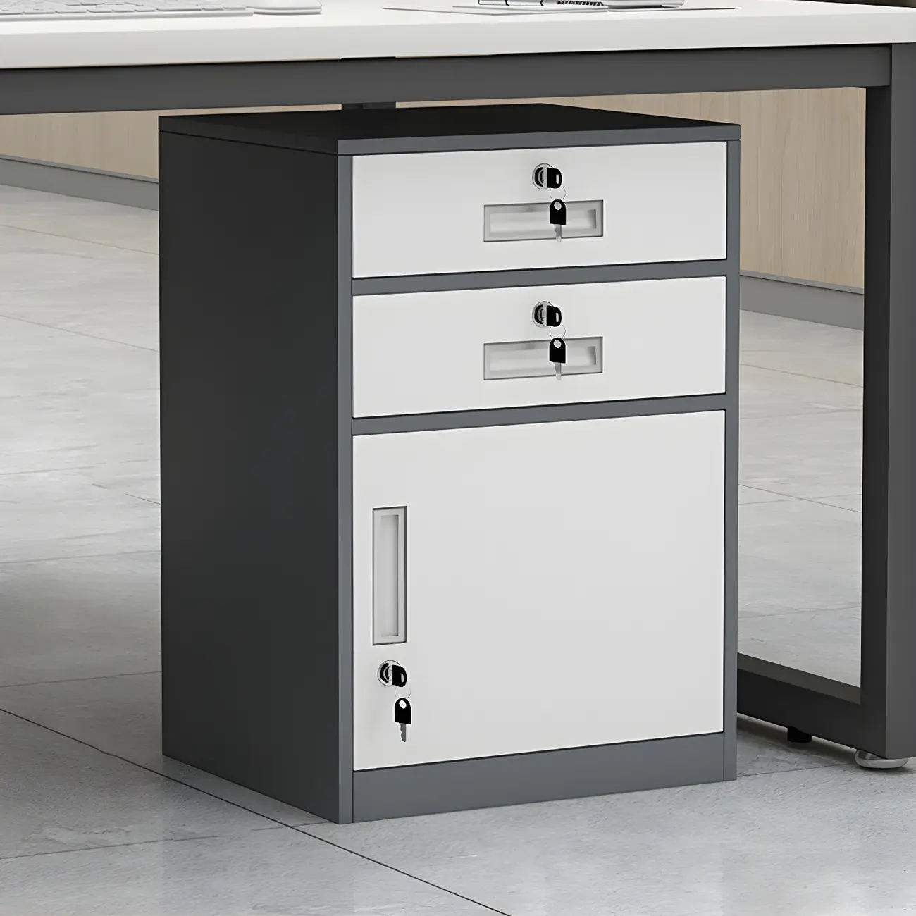Elegant Lockable Vertical Metal Filing Cabinet for Office Use Image - 13 | homeyfad