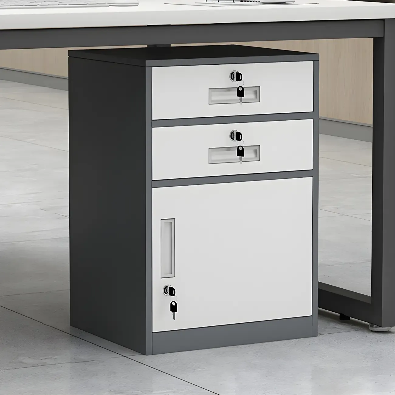Elegant Lockable Vertical Metal Filing Cabinet for Office Use Image - 13
