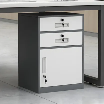 Elegant Lockable Vertical Metal Filing Cabinet for Office Use Image - 13