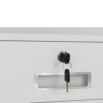 Elegant Lockable Vertical Metal Filing Cabinet for Office Use Image - 14