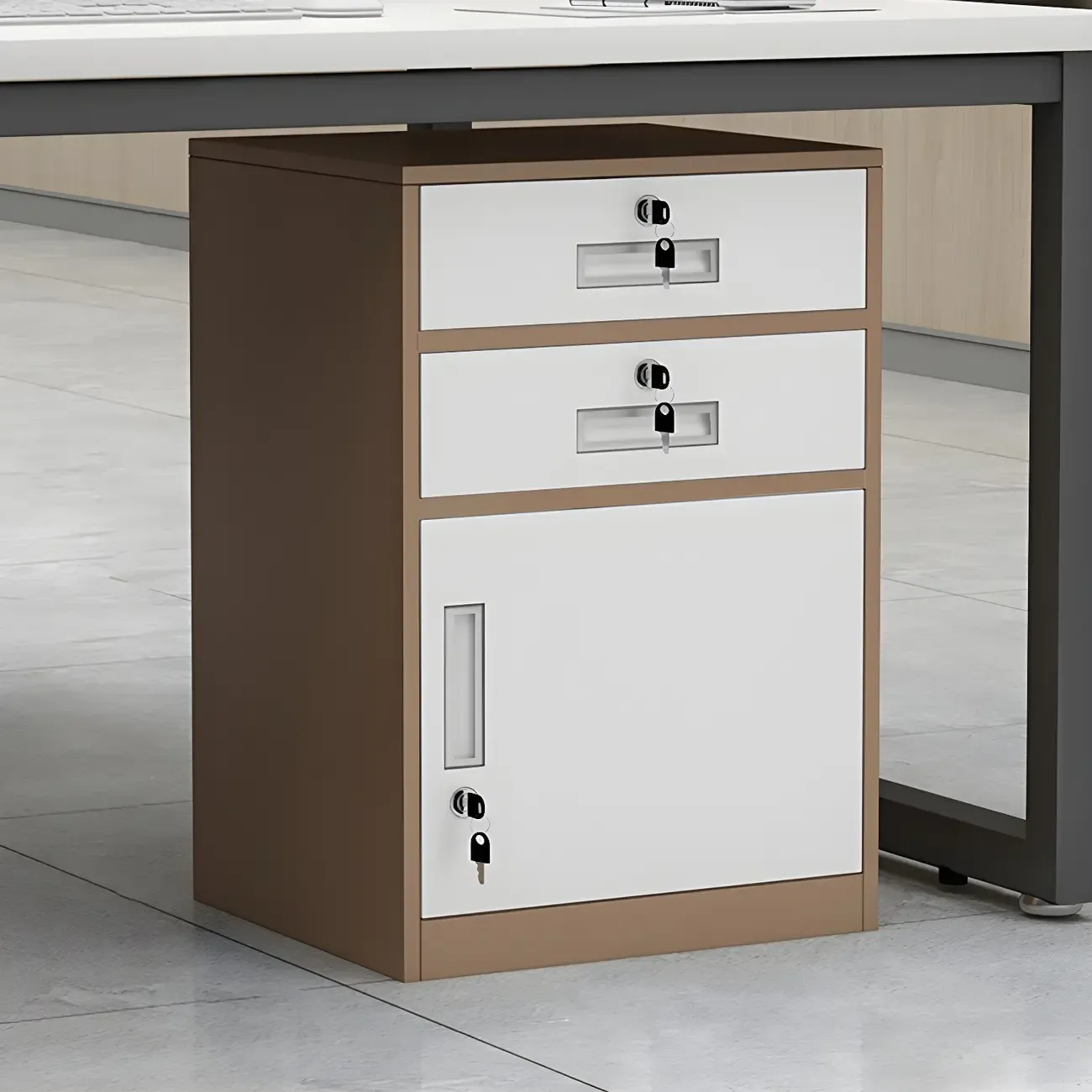 Elegant Lockable Vertical Metal Filing Cabinet for Office Use Image - 16