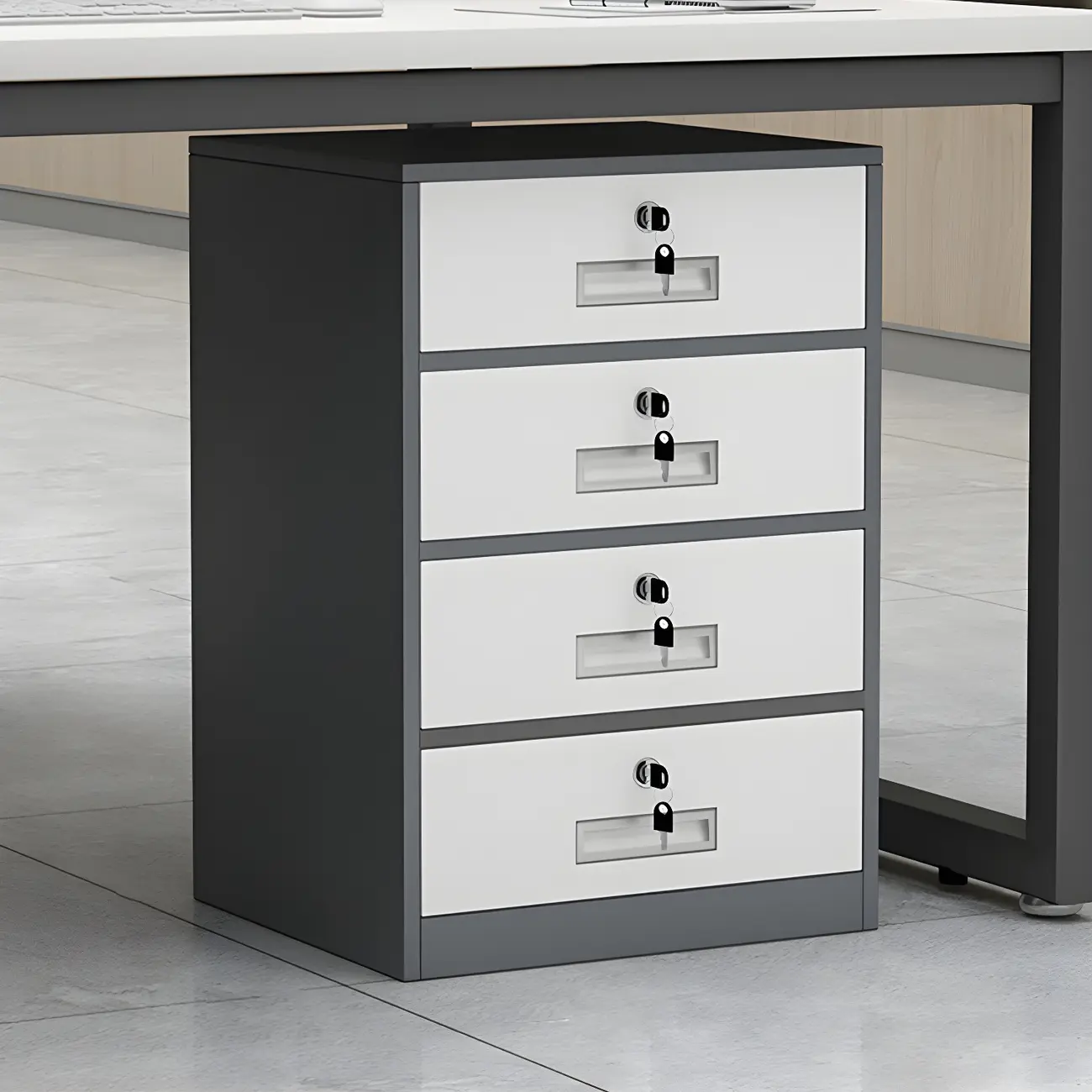 Elegant Lockable Vertical Metal Filing Cabinet for Office Use Image - 18 | homeyfad