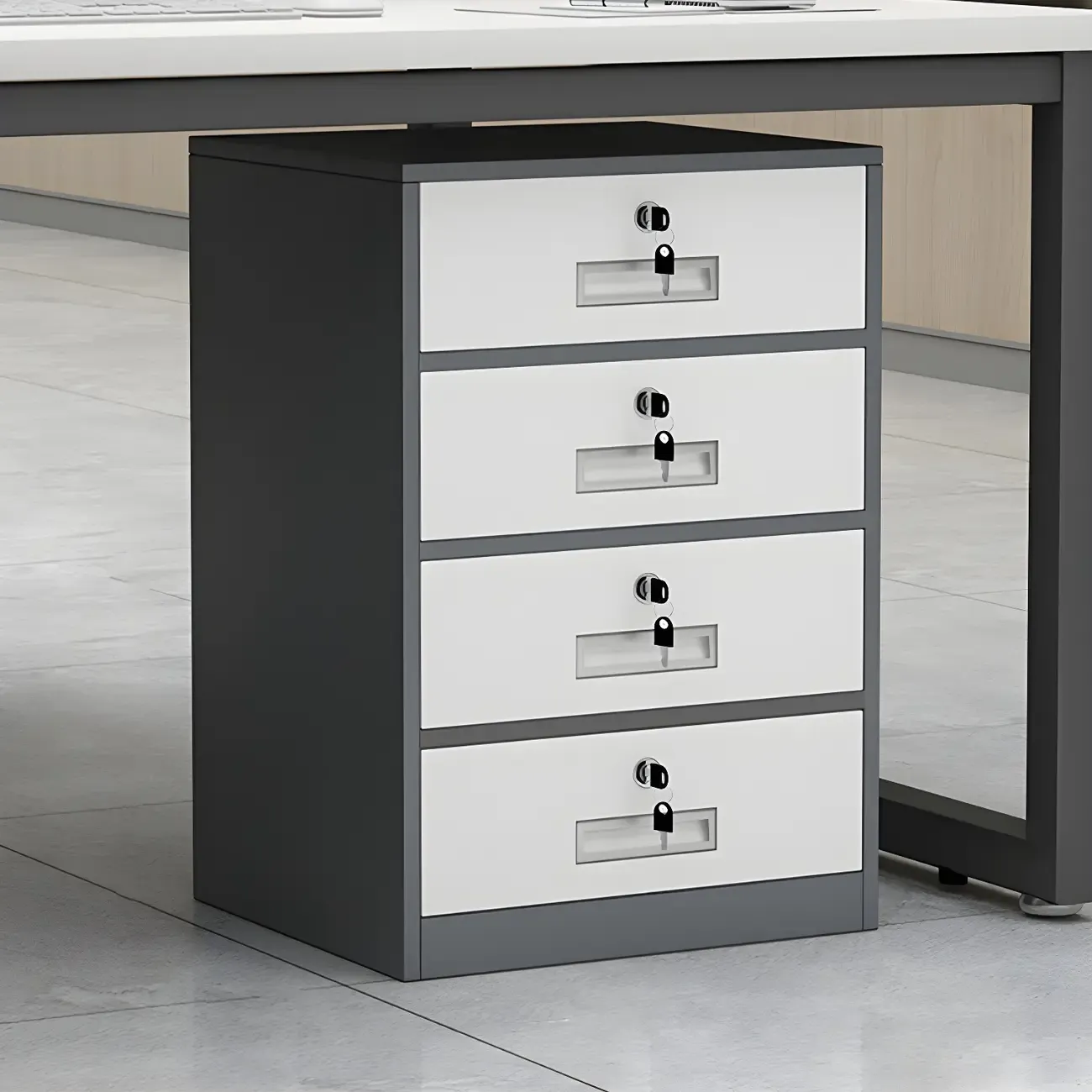 Elegant Lockable Vertical Metal Filing Cabinet for Office Use Image - 18
