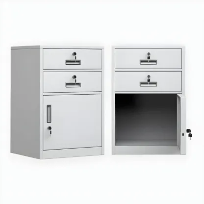 Elegant Lockable Vertical Metal Filing Cabinet for Office Use Image - 20
