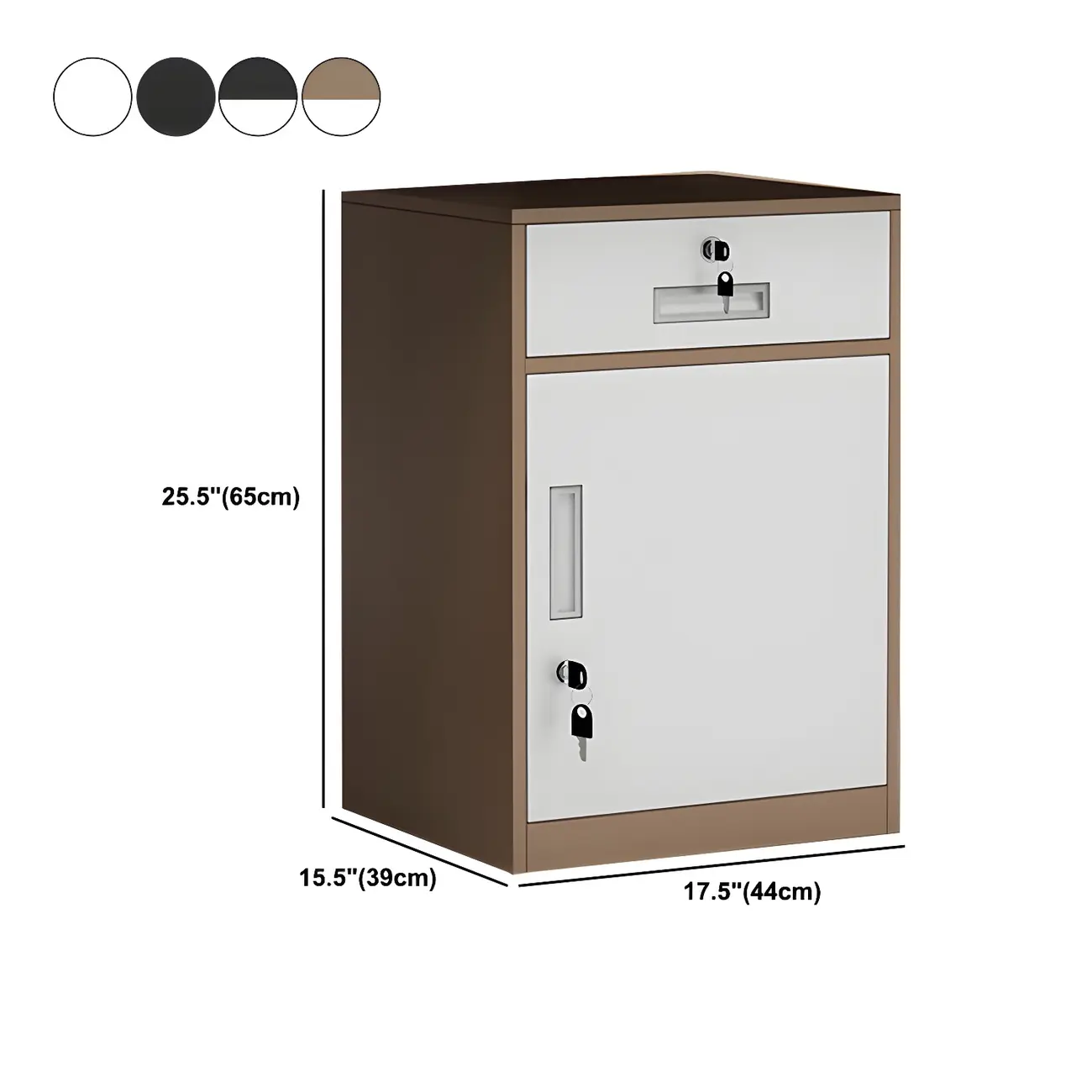Elegant Lockable Vertical Metal Filing Cabinet for Office Use #size
