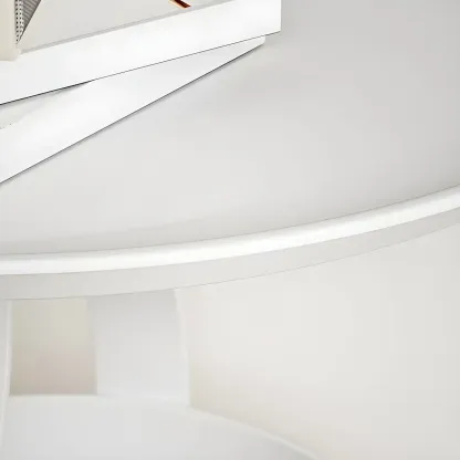 Minimalist Round Tray-Top Metallic Small Nightstand Image - 12