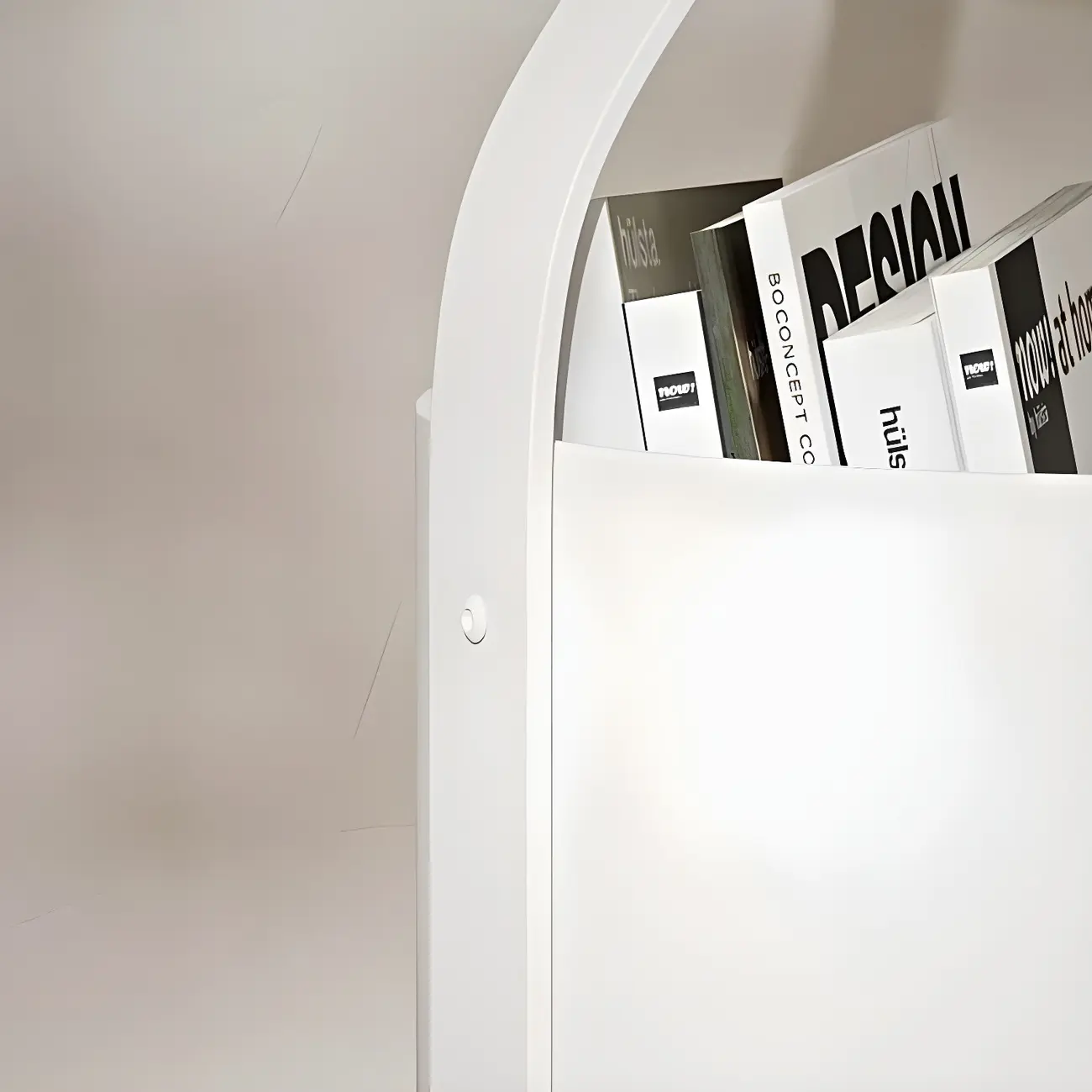 Minimalist Round Tray-Top Metallic Small Nightstand Image - 13 | homeyfad