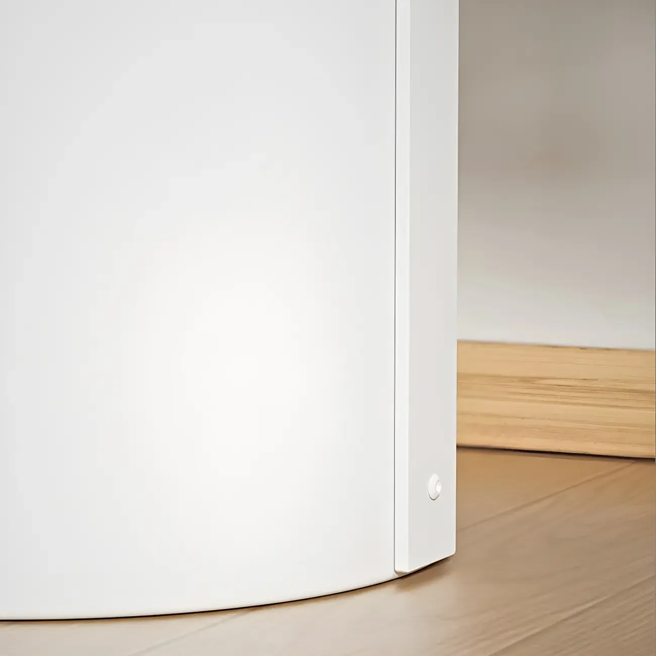 Minimalist Round Tray-Top Metallic Small Nightstand Image - 11