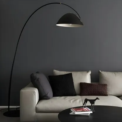 Black Metal Fishing Line Cone Floor Lamp Image - 13